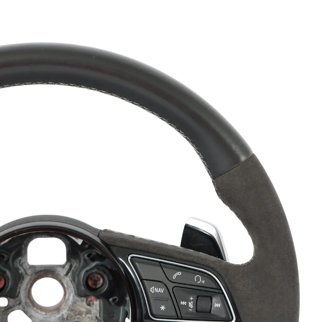 Audi RS3 8V Steering Wheel Black Leather Alcantara Flat Bottom - SKU 8V0419091CD - Part number 8V0419091CD