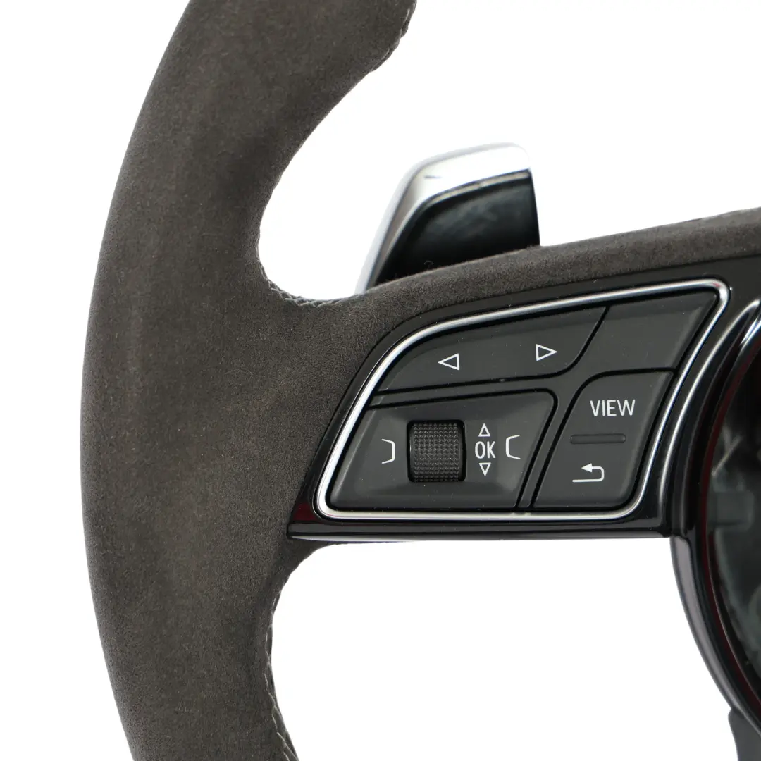 Audi RS3 8V Steering Wheel Black Leather Alcantara Flat Bottom - SKU 8V0419091CD - Part number 8V0419091CD
