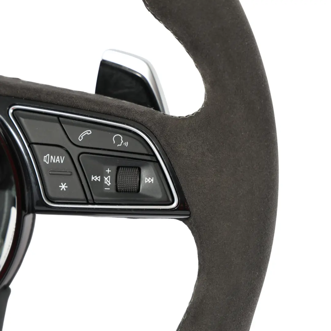 Audi RS3 8V Steering Wheel Black Leather Alcantara Flat Bottom - SKU 8V0419091CD - Part number 8V0419091CD