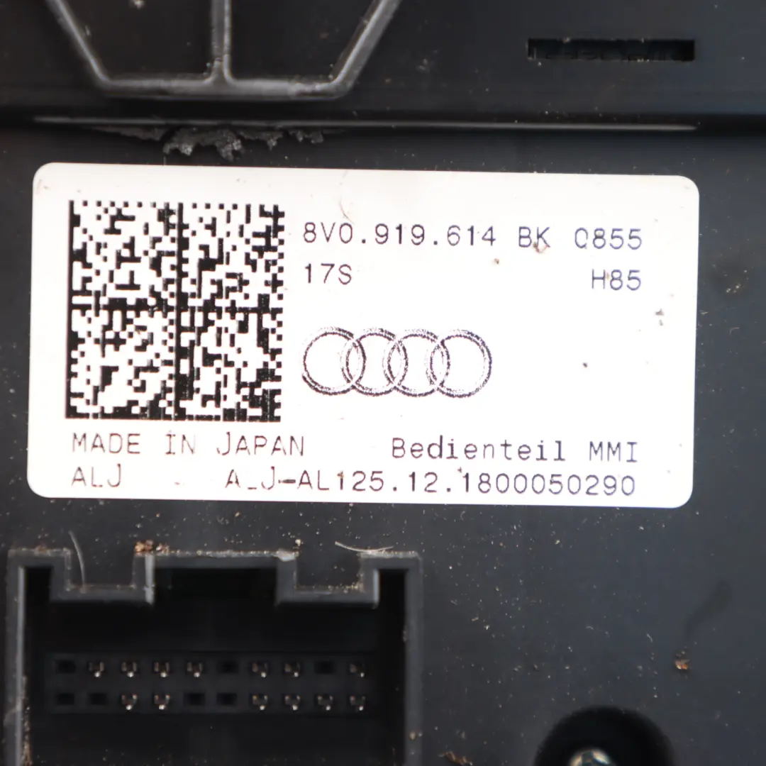 Multimedia MMI Controller Switch Centre Control Panel to Audi A3 RS3 8V with Part number 8V0919614BK Audi A3 RS3 8V Multimedia MMI Controller Switch Centre Control Panel - SKU 8V0919614BK - Part number 8V0919614BK