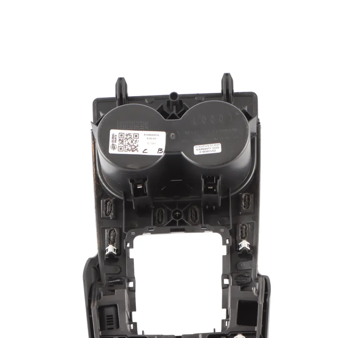 Audi A3 8V Centre Console Cup Holder Surround Trim Multimedia Control - SKU RHD-8V2864261A - Part number 8V2864261A