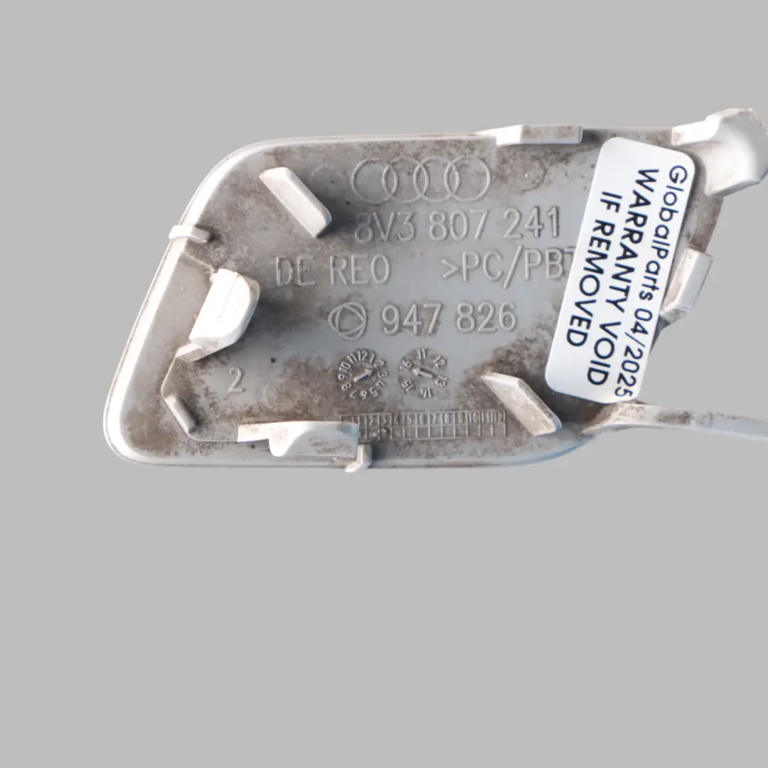 Audi A3 8V Front Bumper Towing Hook Eye Cover Glacier White - S9R C - SKU 8V3807241-MGW - Part number 8V3807241