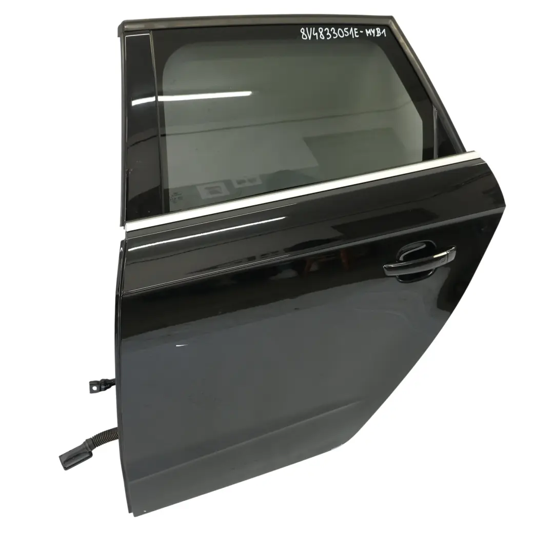 Sportback Rear Left N/S Door Mythical Black Metallic - Y9T to Audi A3 8V with Part number 8V4833051E Audi A3 8V Sportback Rear Left N/S Door Mythical Black Metallic - Y9T - SKU 8V4833051E-MYB1 - Part number 8V4833051E