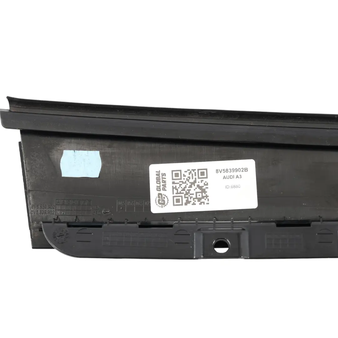 Audi A3 8V Cover Column Pillar B Right O/S Black Trim Strip - SKU 8V5839902B - Part number 8V5839902B