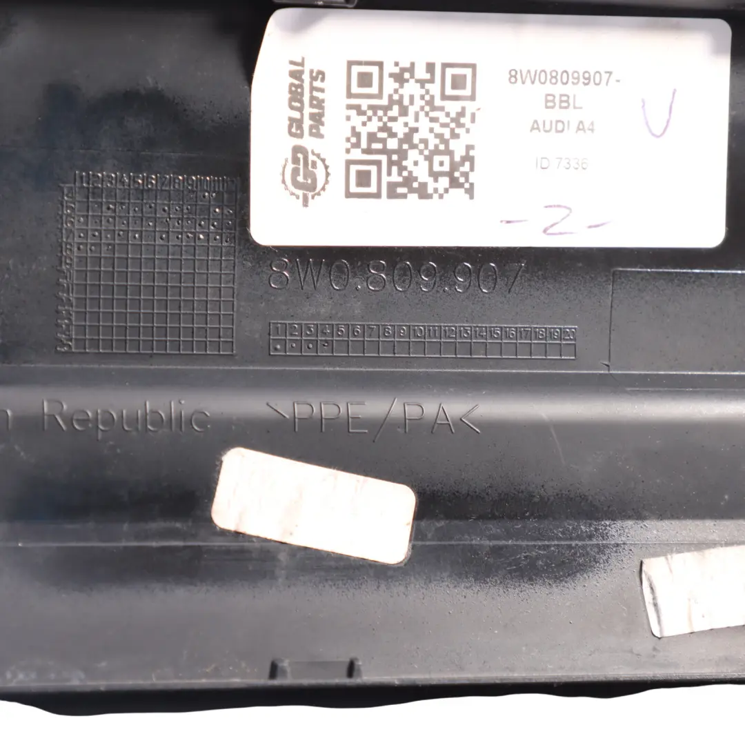 Fill In Filler Flap Cap Cover Lid Brilliant Black Metallic - Y9B to Audi A4 B9 Fuel with Part number 8W0809907 Audi A4 B9 Fuel Fill In Filler Flap Cap Cover Lid Brilliant Black Metallic - Y9B - SKU 8W0809907-BBL - Part number 8W0809907