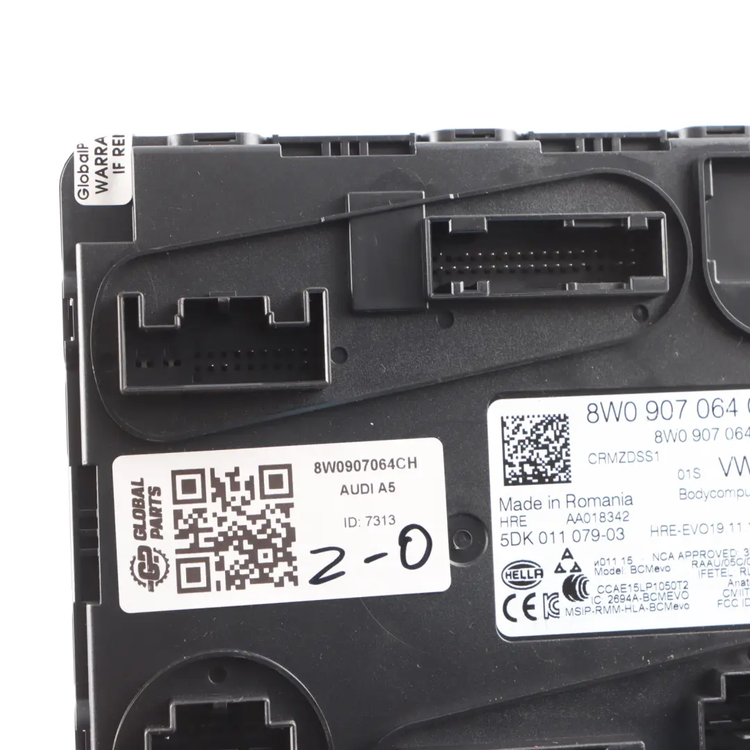 Body Comfort Onboard Control Module Unit ECU 8W0907064CA to Audi A5 F5 BCM with Part number 8W0907064CH Audi A5 F5 BCM Body Comfort Onboard Control Module Unit ECU 8W0907064CA - SKU 8W0907064CH - Part number 8W0907064CH