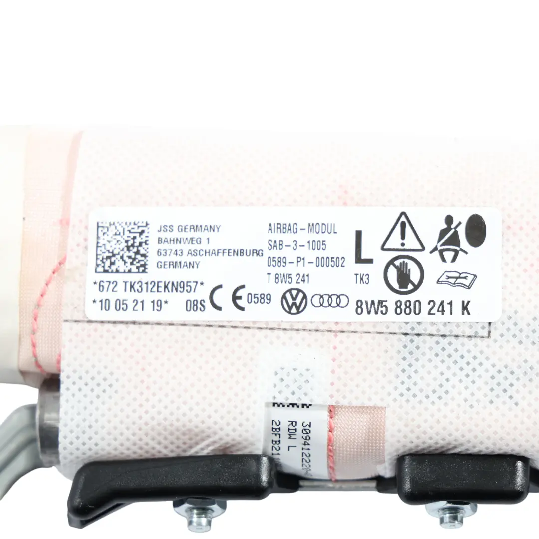 Módulo Aire Lateral Asiento Delantero Izquierdo SRS para Audi A4 B9 con número de pieza 8W5880241K Audi A4 B9 Módulo Aire Lateral Asiento Delantero Izquierdo SRS - SKU 8W5880241K - Número de pieza 8W5880241K