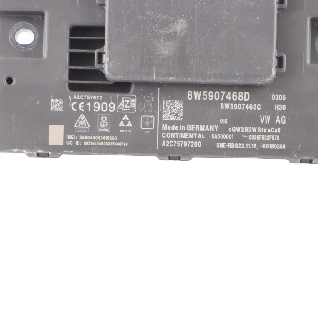  Gateway Control Unit Audi A5 F5 Diagnostic Interface Module Unit ECU - SKU 8W5907468D - Part number 8W5907468D