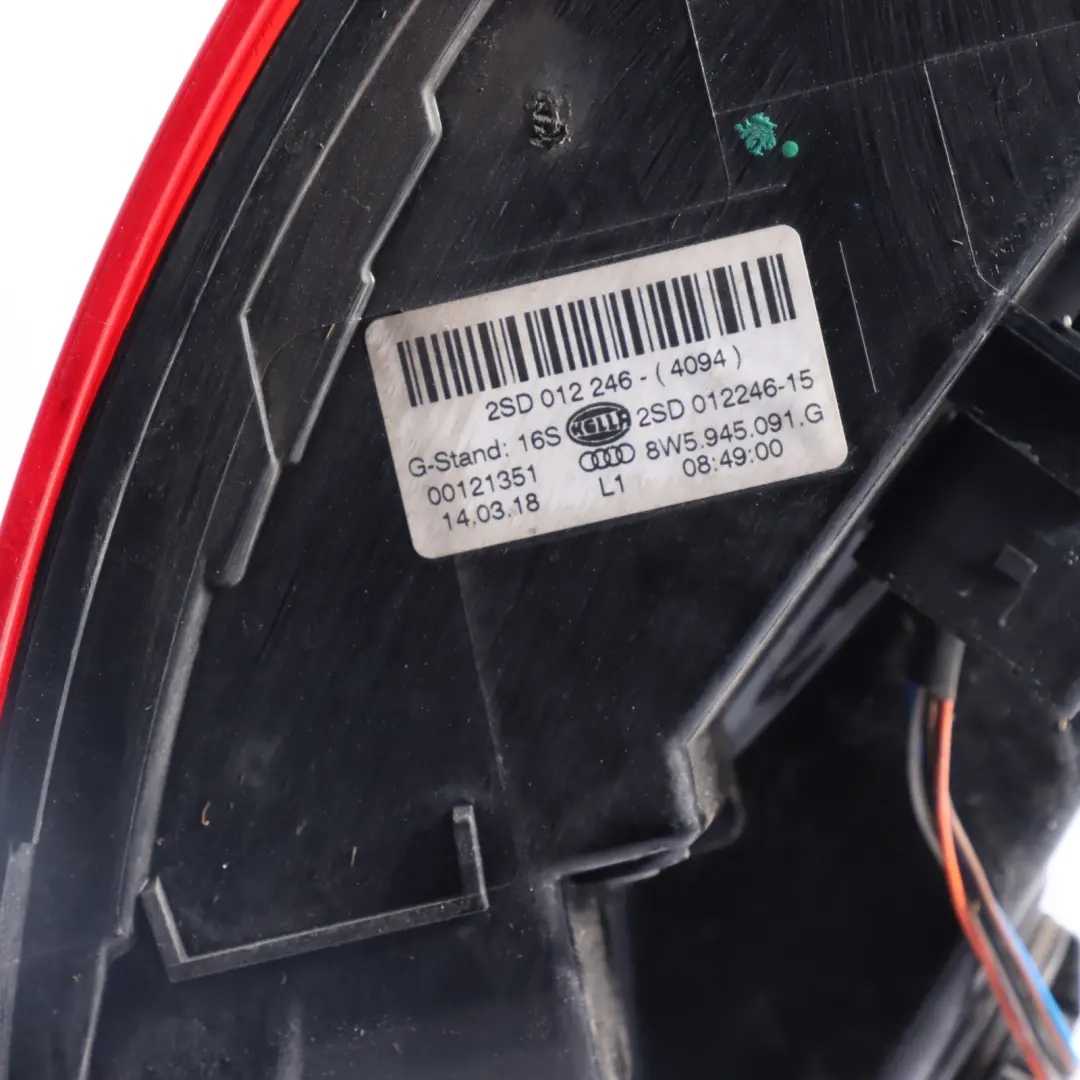 Tail Light Lamp Side Panel Rear Left N/S Taillight to Audi A4 B9 with Part number 8W5945091G Audi A4 B9 Tail Light Lamp Side Panel Rear Left N/S Taillight - SKU 8W5945091G - Part number 8W5945091G
