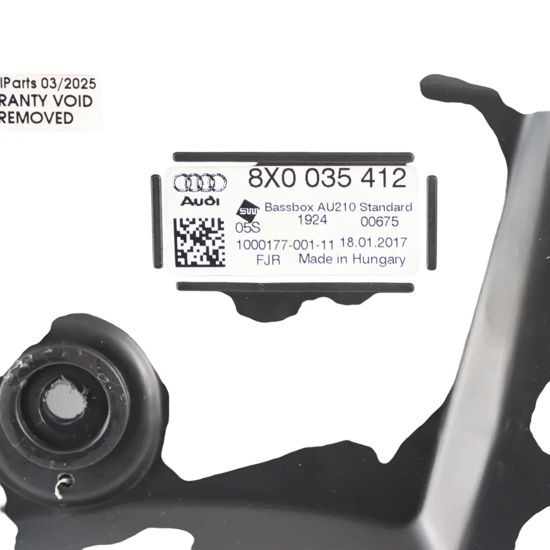 Audi A1 8X Subwoofer Posteriore Bagagliaio Baule Altoparlante Basso - SKU 8X0035412 - Numero di parte 8X0035412