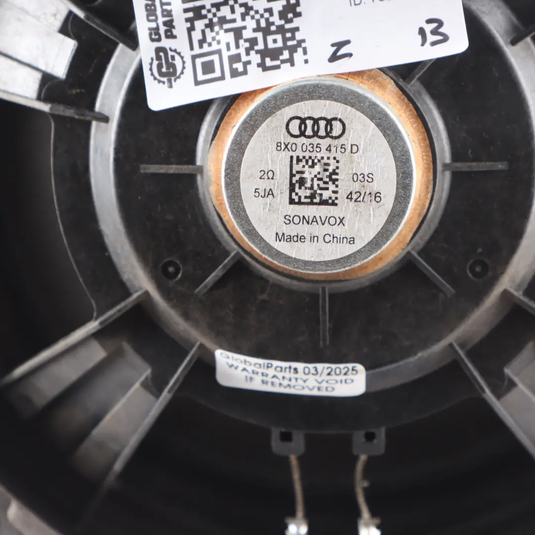 Audi A1 8X Puerta Delantera Altavoz Mid Low Range Izquierda Derecha - SKU 8X0035415D - Número de pieza 8X0035415D