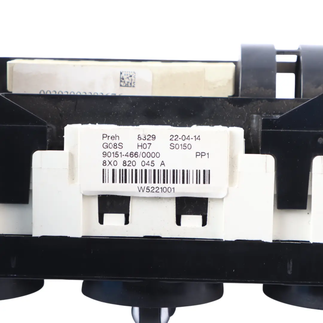 Climate Control Panel Audi A1 8X Automatic Air Conditioning Switch to with Part number 8X0820045A Climate Control Panel Audi A1 8X Automatic Air Conditioning Switch - SKU 8X0820045A - Part number 8X0820045A