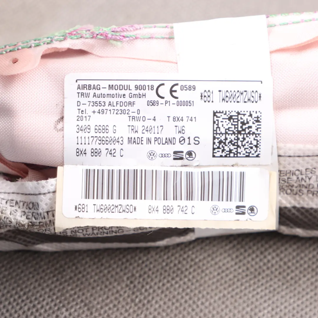 Kurtyna Poduszka Powietrzna Podsufitki do Audi S1 8X o numerze 8X4880742C Audi S1 8X Kurtyna Poduszka Powietrzna Podsufitki - SKU 8X4880742C - Numer Części 8X4880742C