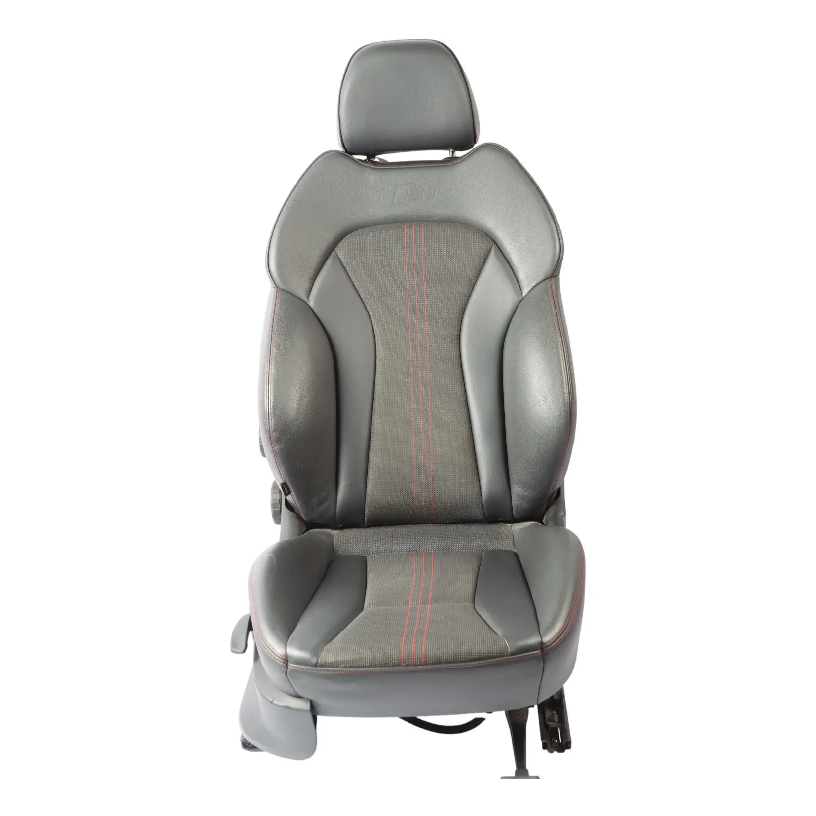 Audi S1 8X 5 Porte Sedile Sportivo Anteriore Destro Mezza Pelle Nero Anima Rosso