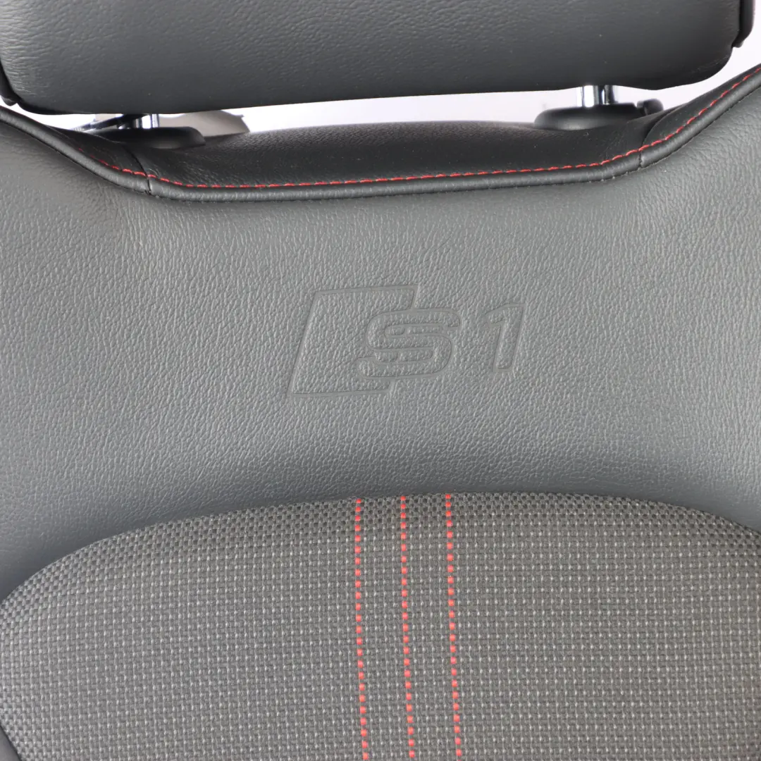 Audi S1 8X 5 Puertas Asiento Deportivo Delantero Derecho Medio Cuero Negro Rojo - SKU 8XG881806 - Número de pieza 8XG881806