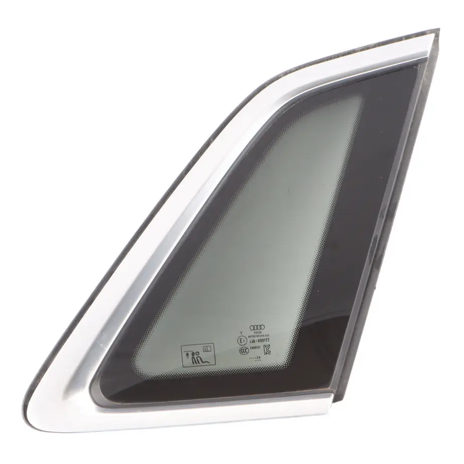 8Y Rear Quarter Window Triangle Glass Right O/S Glass AS3 to Audi A3 RS3 with Part number 8Y4845298J Audi A3 RS3 8Y Rear Quarter Window Triangle Glass Right O/S Glass AS3 - SKU 8Y4845298J - Part number 8Y4845298J