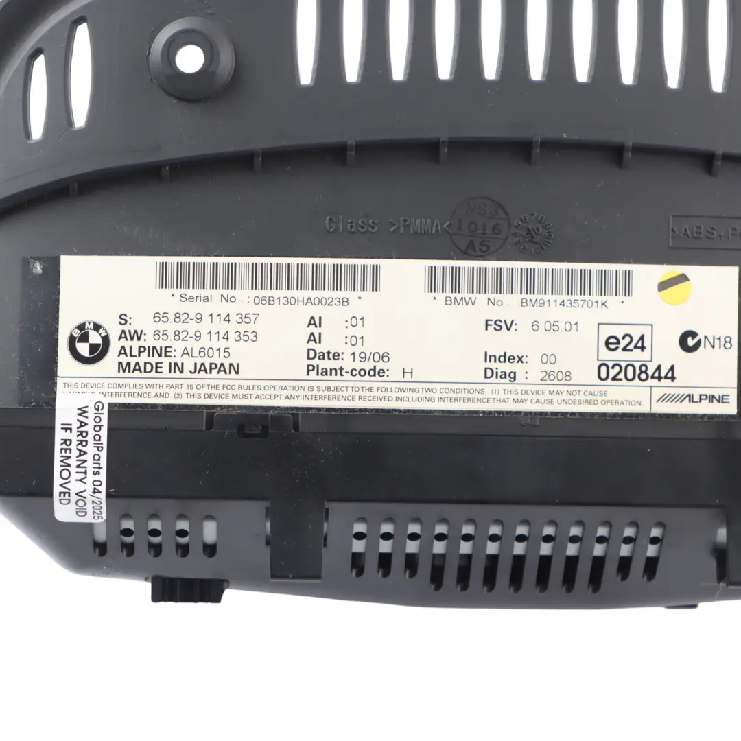 Dashboard Dash Onboard Display Monitor Screen to BMW E60 with Part number 9114357 BMW E60 Dashboard Dash Onboard Display Monitor Screen - SKU 9114357 - Part number 9114357