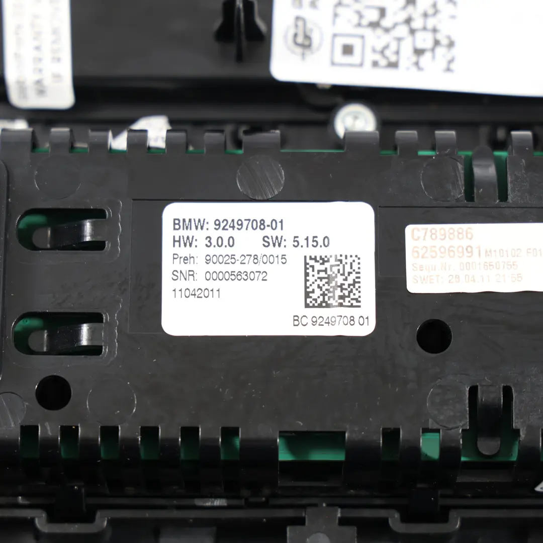 BMW F10 F11 Panel Sterowania Radia Klimatyzacji Przełączniki Szary - SKU 9249708-2 - Numer Części 9249708