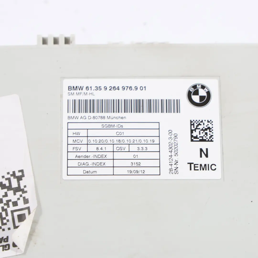 BMW X5 E70 Sitz Steuergerät Modul Vorne Links ECU - SKU 9264976 - Teilenummer 9264976