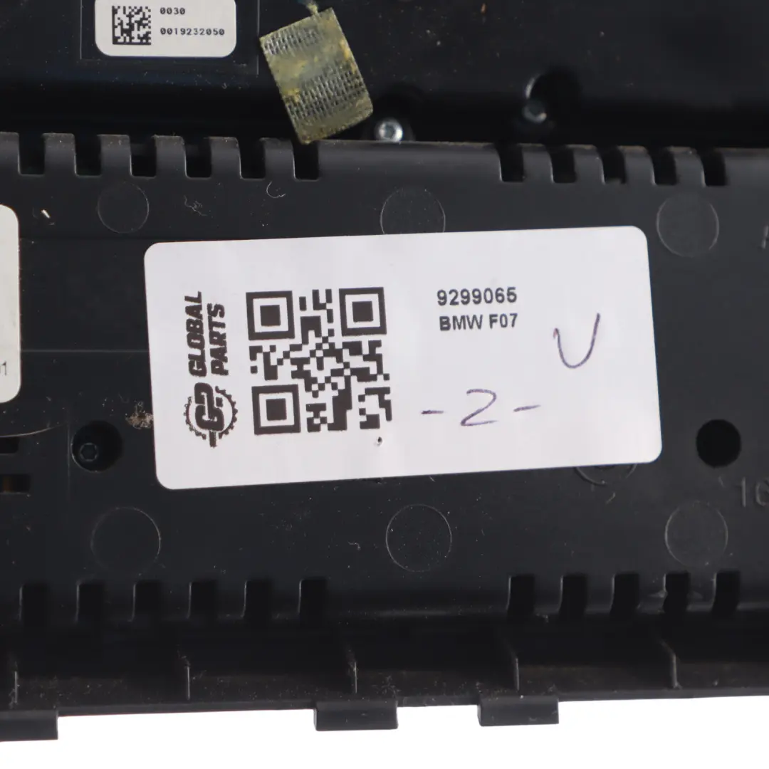 A/C Air Condition Heater Volume Control Switch Block Panel to BMW F07 with Part number 9299065 BMW F07 A/C Air Condition Heater Volume Control Switch Block Panel - SKU 9299065 - Part number 9299065