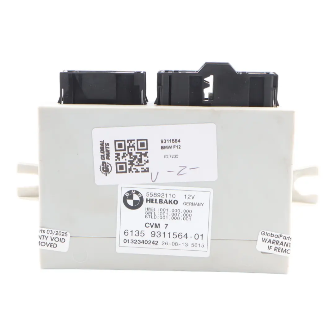 Folding Top Roof ECU Module Control Unit CVM to BMW F12 Convertible with Part number 9311564 BMW F12 Convertible Folding Top Roof ECU Module Control Unit CVM - SKU 9311564 - Part number 9311564