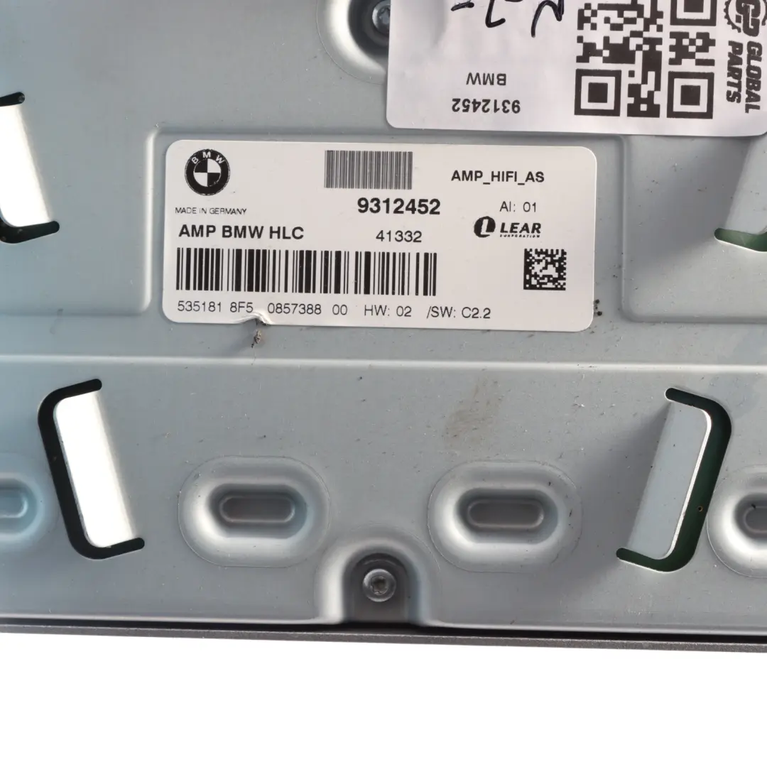HiFi Amplifier BMW F20 F21 Audio HiFi System Sound Booster Module Unit to with Part number 9312452 HiFi Amplifier BMW F20 F21 Audio HiFi System Sound Booster Module Unit - SKU 9312452 - Part number 9312452