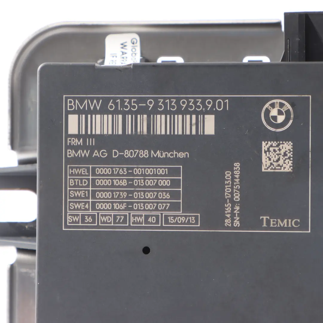 BMW F06 ECU FRM3 Module De Commande D'Éclairage Plancher 6992947 - SKU 9313933-2 - Numéro de pièce 9313933