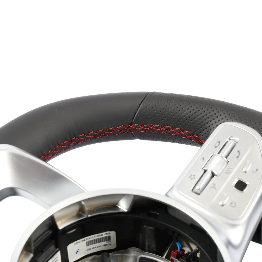 Steering Wheel Mercedes W177 W247 NEW Black Leather Paddle Shift Red Threads to with Part number A0004609102 Steering Wheel Mercedes W177 W247 NEW Black Leather Paddle Shift Red Threads - SKU A0004609102-1 - Part number A0004609102