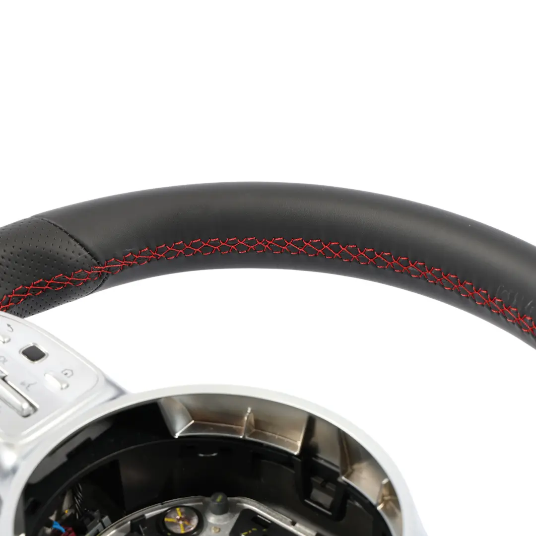 Steering Wheel Mercedes W177 W247 NEW Black Leather Paddle Shift Red Threads to with Part number A0004609102 Steering Wheel Mercedes W177 W247 NEW Black Leather Paddle Shift Red Threads - SKU A0004609102-1 - Part number A0004609102