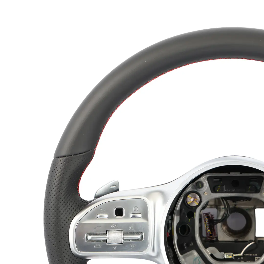 Lenkrad Mercedes W177 W247 NEU Schwarzes Leder Schaltwippen Rote Fäden für mit Teilenummer A0004609102 Lenkrad Mercedes W177 W247 NEU Schwarzes Leder Schaltwippen Rote Fäden - SKU A0004609102-1 - Teilenummer A0004609102