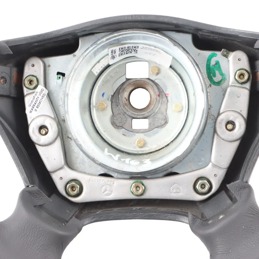 Mercedes ML W163 NEW Black Leather Steering Wheel Black Threads - SKU A1634600603 - Part number A1634600603