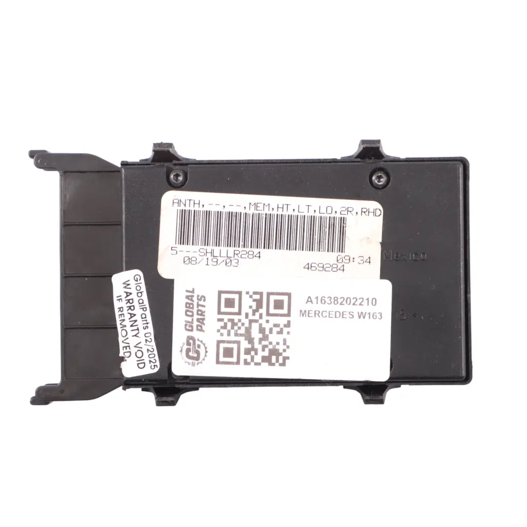 Sitz Verstellung Schalter Vorne Links für Mercedes W163 mit Teilenummer A1638202210 Mercedes W163 Sitz Verstellung Schalter Vorne Links - SKU A1638202210 - Teilenummer A1638202210