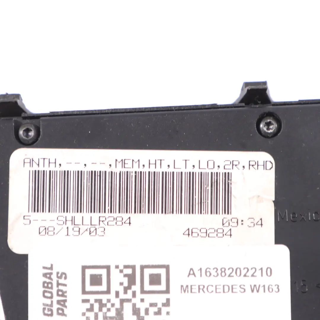 Mercedes W163 Interrupteur De Réglage De Siège Avant Gauche - SKU A1638202210 - Numéro de pièce A1638202210