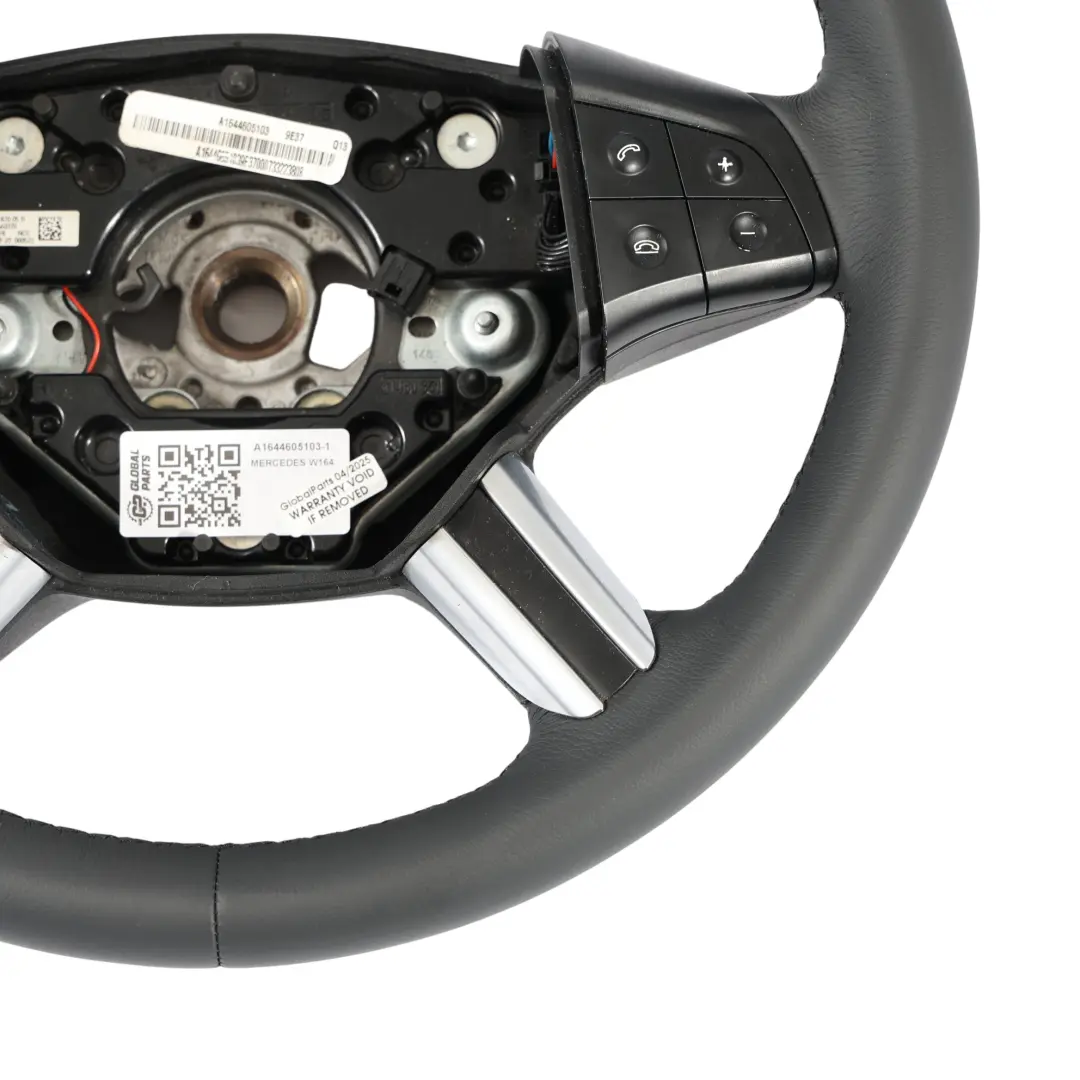 Leather Steering Wheel with Black Threads to Mercedes ML W164 NEW with Part number A1644605103 Mercedes ML W164 NEW Leather Steering Wheel with Black Threads - SKU A1644605103-1 - Part number A1644605103