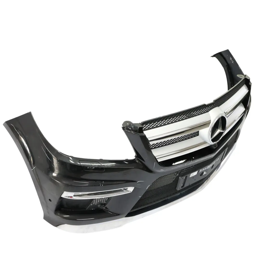 Mercedes W166 Front Bumper AMG Trim Panel Cover Obsidian Black Metallic - 197 - SKU A1668856525-OB - Part number A1668856525