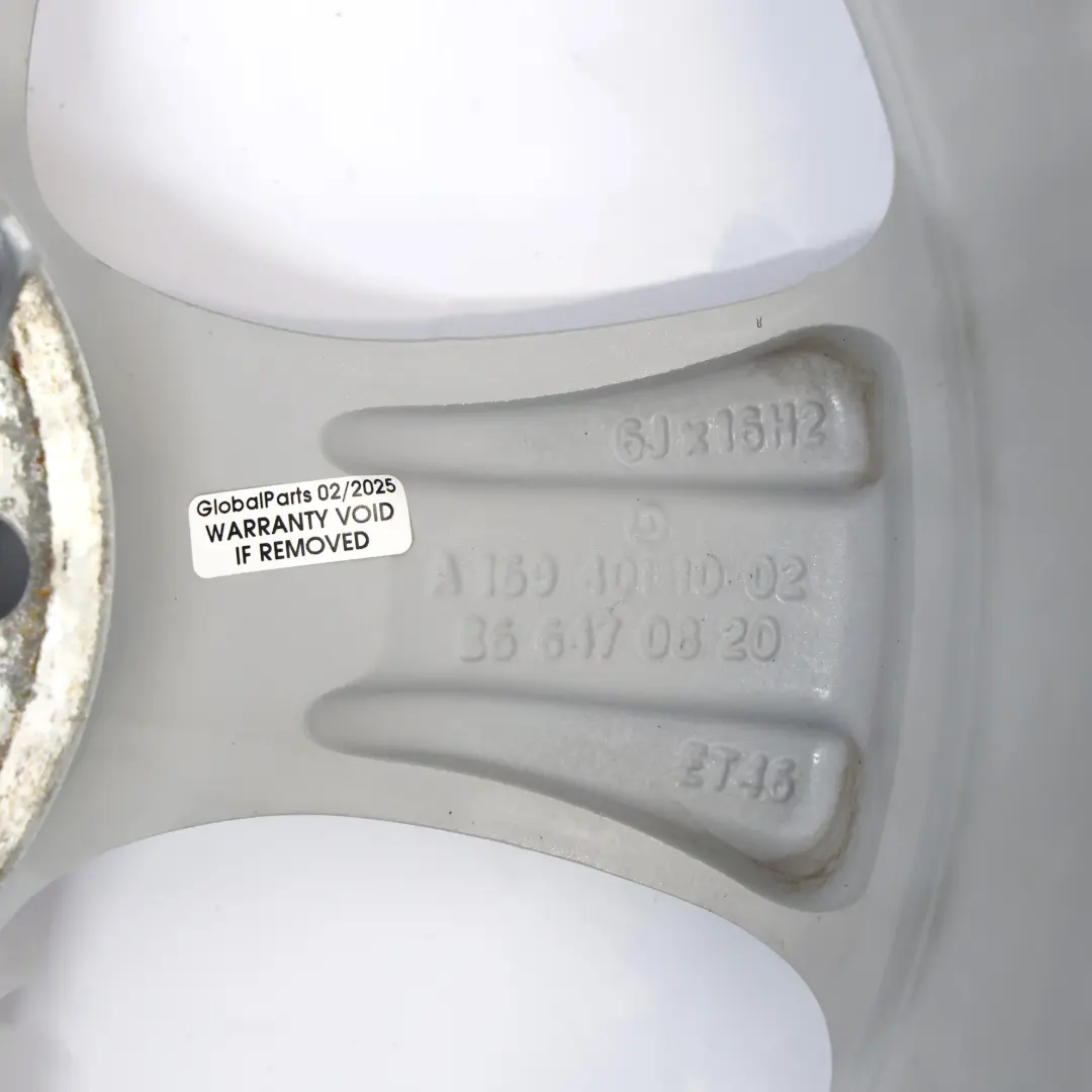  Llanta de aleación plateada Mercedes W169 W245 16" 6J ET:46 - SKU A1694011002-1 - Número de pieza A1694011002