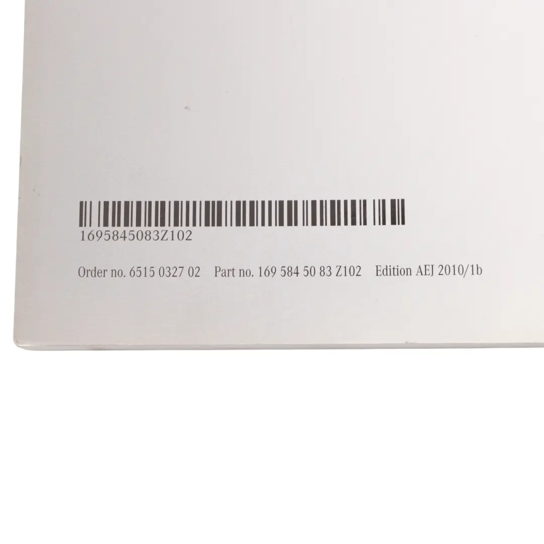 Owner's Handbook Service Booklet Slipcase Pouch Case Wallet to Mercedes W169 with Part number A1695845083 Mercedes W169 Owner's Handbook Service Booklet Slipcase Pouch Case Wallet - SKU A1695845083 - Part number A1695845083