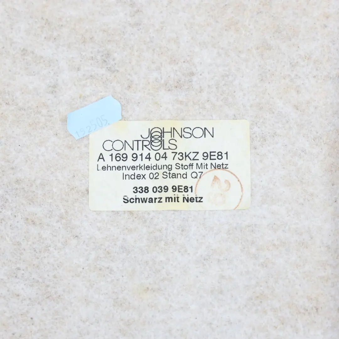 Mercedes W169 W245 Asiento Delantero Respaldo Trasero Tapa Panel - SKU A1699140473 - Número de pieza A1699140473