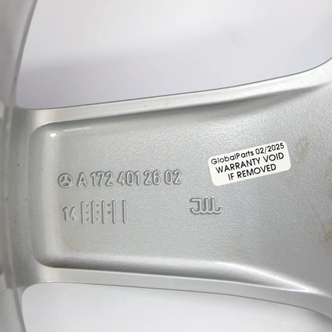 Front Silver Alloy Wheel Rim 18" 7,5J ET:42 to Mercedes SLK R172 AMG with Part number A1724012602 Mercedes SLK R172 AMG Front Silver Alloy Wheel Rim 18" 7,5J ET:42 - SKU A1724012602-1 - Part number A1724012602