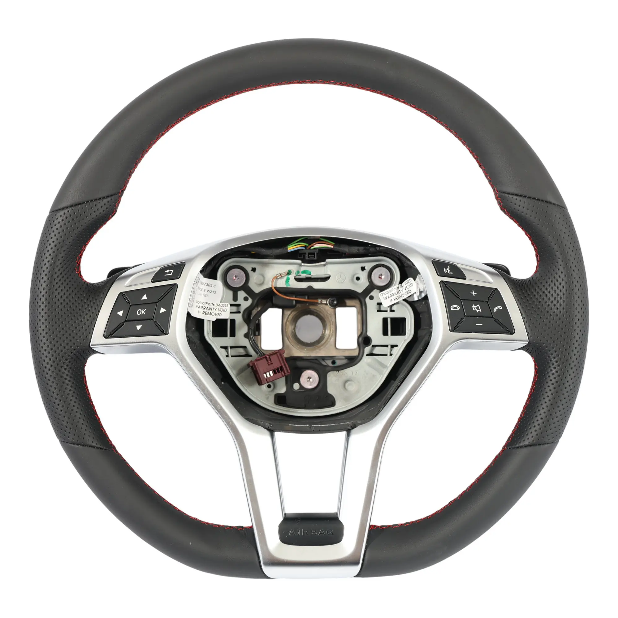 Steering Wheel Mercedes C207 W212 NEW Leather Sport Paddle Shift Red Threads