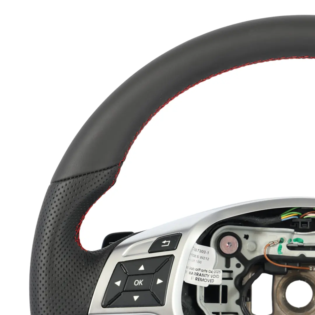 Steering Wheel Mercedes C207 W212 NEW Leather Sport Paddle Shift Red Threads to with Part number A1724607303 Steering Wheel Mercedes C207 W212 NEW Leather Sport Paddle Shift Red Threads - SKU A1724607303-1 - Part number A1724607303