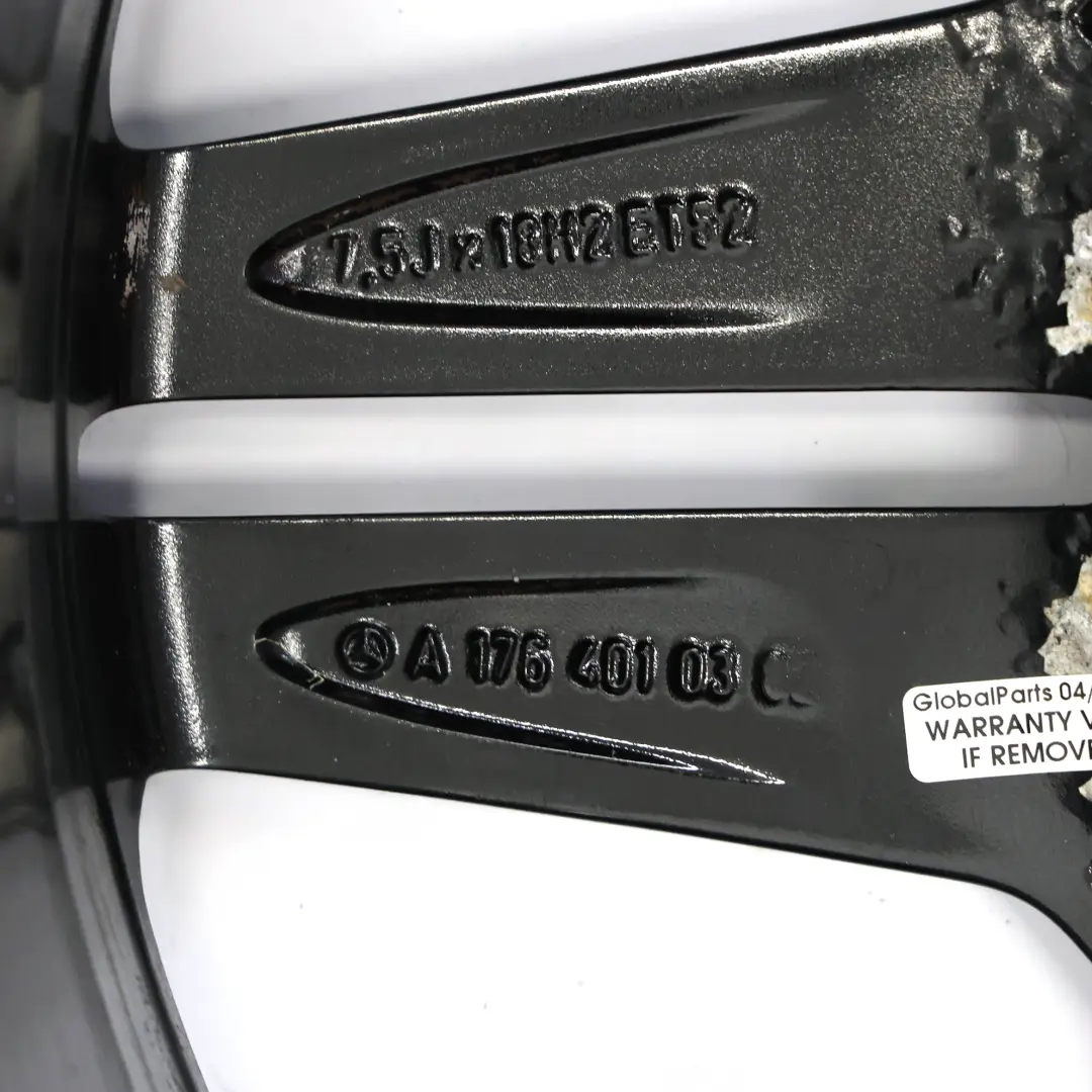 Cerchio in lega 18" 5 doppie razze ET:52 7.5J per Mercedes W176 W246 AMG con numero di parte A1764010302 Mercedes W176 W246 AMG Cerchio in lega 18" 5 doppie razze ET:52 7.5J - SKU A1764010302-8 - Numero di parte A1764010302
