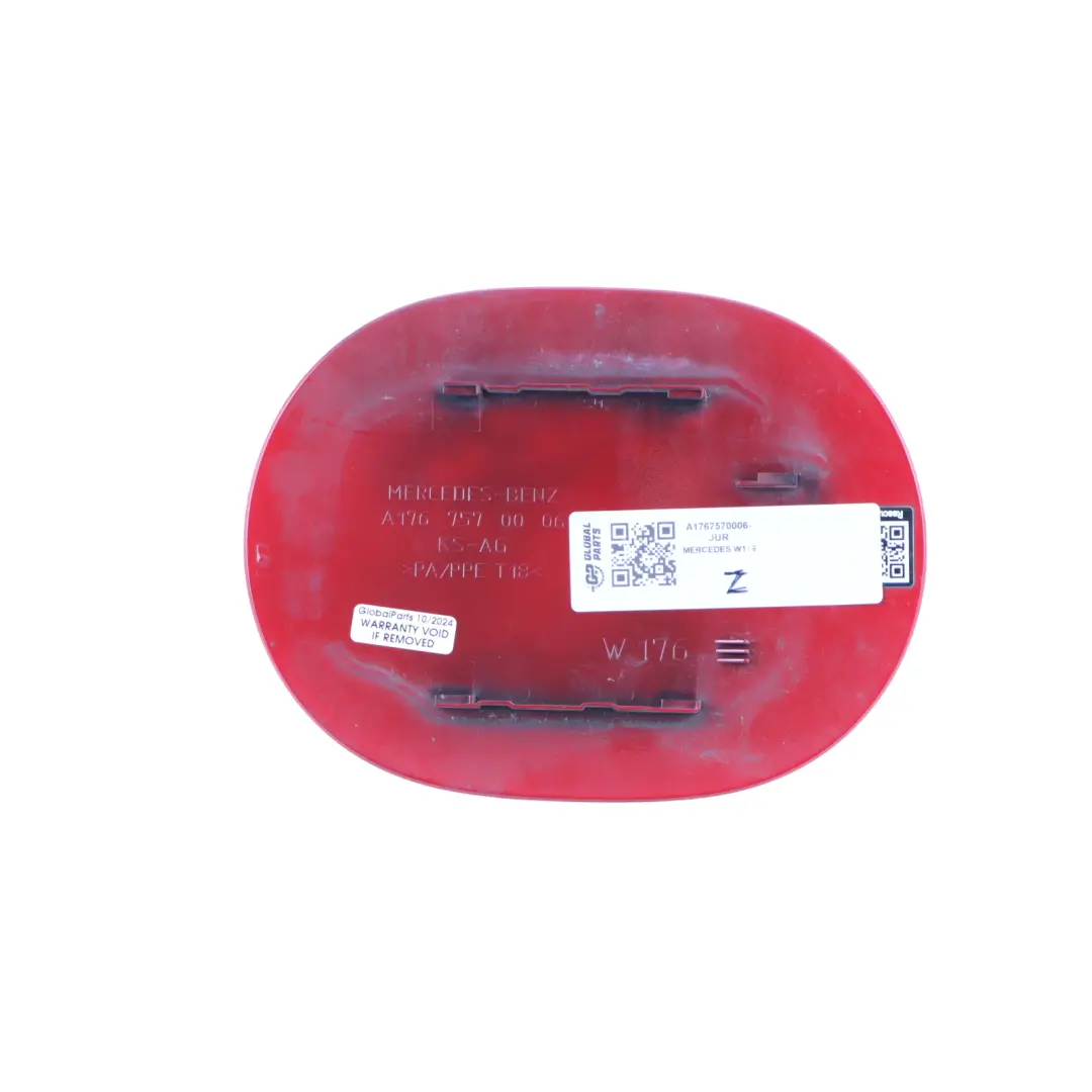 Flap Tank Cap Cover Jupiter Red - 589 to Mercedes W176 Fuel with Part number A1767570006 Mercedes W176 Fuel Flap Tank Cap Cover Jupiter Red - 589 - SKU A1767570006-JUR - Part number A1767570006