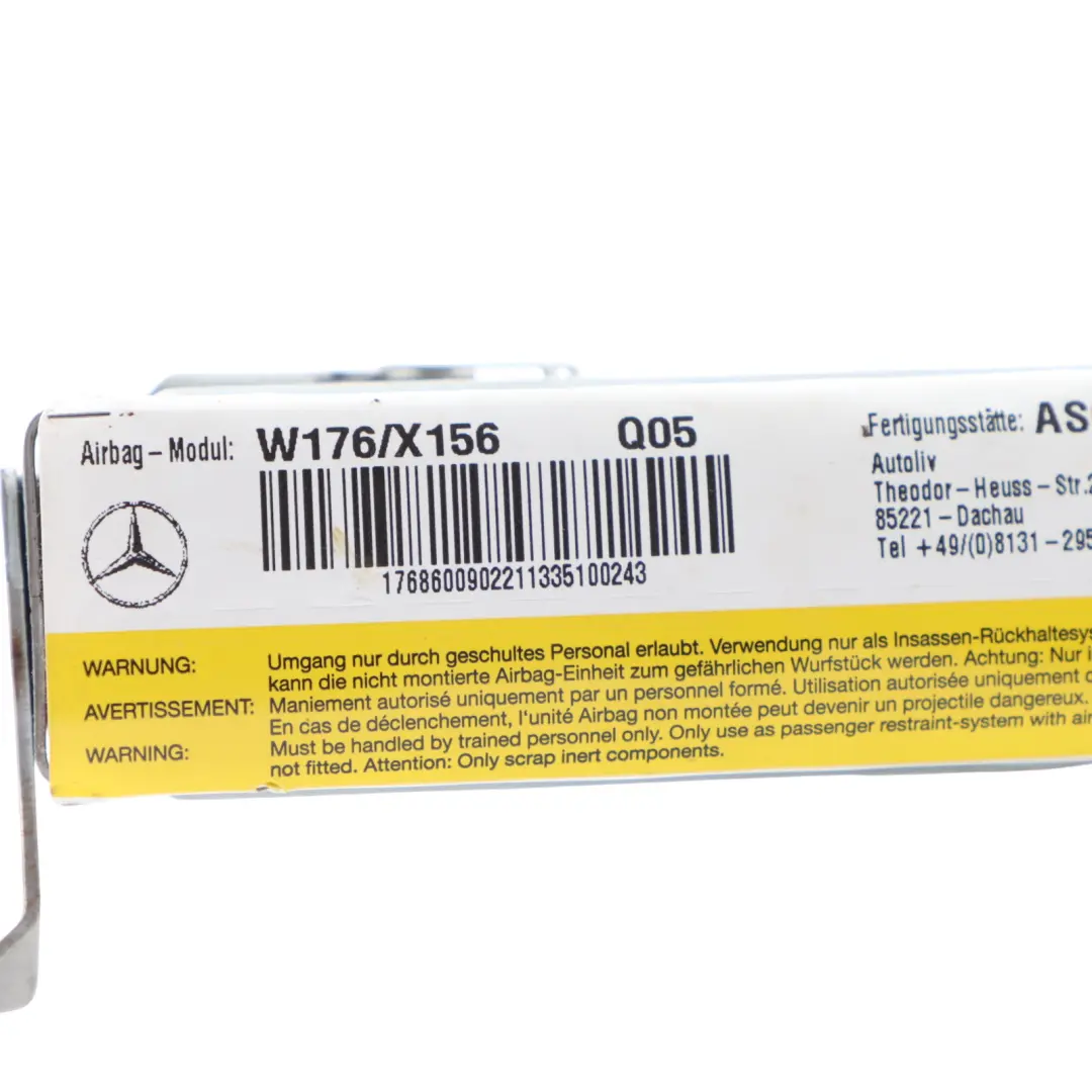 Side Air Module Left N/S to Mercedes W176 Rear Seat with Part number A1768600902 Mercedes W176 Rear Seat Side Air Module Left N/S - SKU A1768600902 - Part number A1768600902