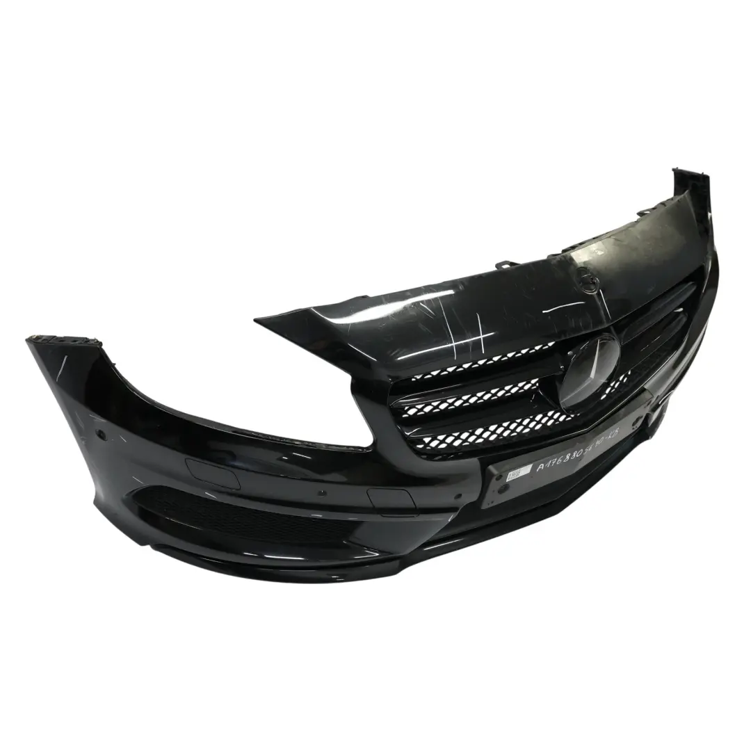 Front Bumper Mercedes W176 AMG Trim Panel Kosmos Cosmic Black Metallic - 191 to with Part number A1768805640 Front Bumper Mercedes W176 AMG Trim Panel Kosmos Cosmic Black Metallic - 191 - SKU A1768805640-KB - Part number A1768805640