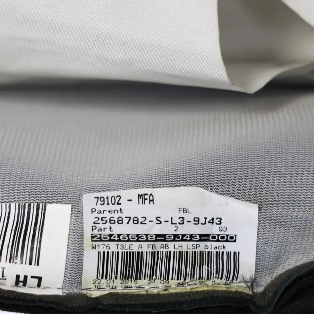 Mercedes W176 Siège Avant Gauche Chauffant Cuir Noir Microfibre Avec Rouges - SKU A1769109501 - Numéro de pièce A1769109501