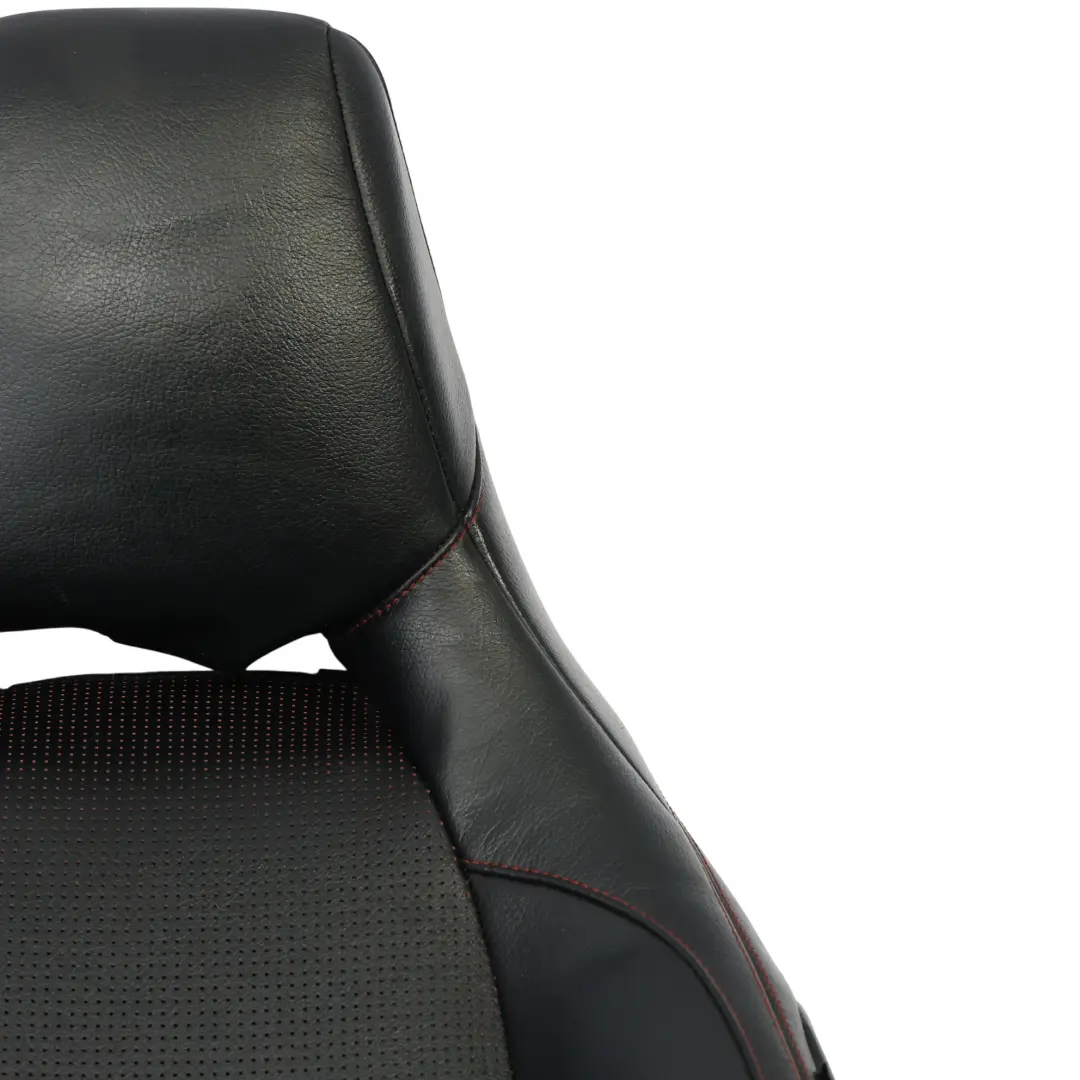 Front Left N/S Heated Black Leather Microfibre Red Accent to Mercedes W176 Seat with Part number A1769109501 Mercedes W176 Seat Front Left N/S Heated Black Leather Microfibre Red Accent - SKU A1769109501 - Part number A1769109501