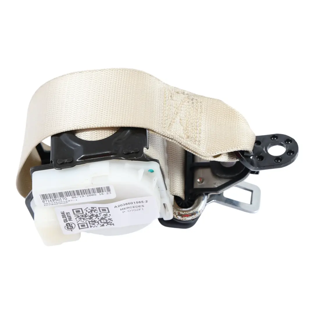 Cintura Sicurezza Sinistra Destra Beige per Mercedes CLK W209 Cabrio con numero di parte A2038601585 Mercedes CLK W209 Cabrio Cintura Sicurezza Sinistra Destra Beige - SKU A2038601585-2 - Numero di parte A2038601585