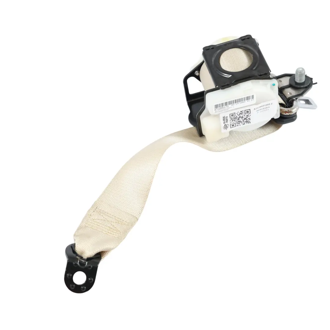 Belt Left Right N/O/S Beige to Mercedes CLK W209 Convertible Rear Seat with Part number A2038601585 Mercedes CLK W209 Convertible Rear Seat Belt Left Right N/O/S Beige - SKU A2038601585-2 - Part number A2038601585
