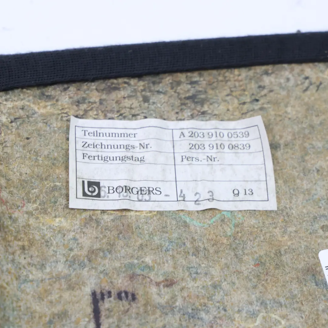 Mercedes A209 W203 Panel Osłona Schowek Oparcia Czarna - SKU A2039100539 - Numer Części A2039100539